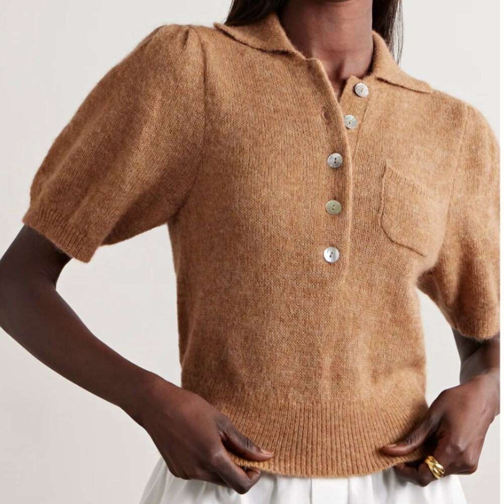 NWT DOEN Mila Camel Alpaca Wool Blend Sweater, Size XS
